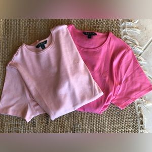 NWOT RALPH LAUREN s1X Tops-💯cotton 2 pack Lt and medium pink Crewneck-short slv